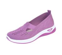 Women Orthopedic Casual Walking Shoes Breathable Soft Sole Slip On Shoes Lightweight Athletic Sneakers Size UK 4 Purple