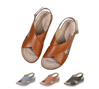Women Orthopedic Sandals,Comfortable Dressy Flats Sandals Arch Support Wedge Open Toe Summer Walking Shoes (Brown, Adult, Women, 4, Numeric, UK Footwear Size System, Medium)