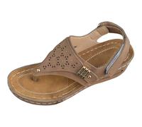 Women Orthopedic Thong Sandals Adjustable Back Strap Wedge Heel Open Toe Breathable Comfortable Sandals for Summer Indoor Outdoor Walking Daily Casual Wear Lightweight Non Slip Sole