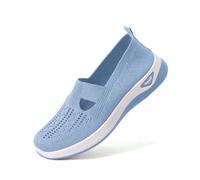 Women Orthopedic Walking Shoes Lightweight Closed Toe Summer Sneaker Casual Soft Sole Breathable Shoes Slip On Arch Support Trainers Mesh Up Athletic Shoes(AAA-15, 6 UK)