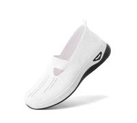 Women Orthopedic Walking Shoes Lightweight Closed Toe Summer Sneaker Casual Soft Sole Breathable Shoes Slip On Arch Support Trainers Mesh Up Athletic Shoes(AAA-09, 7.5 UK)