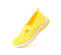 Women Orthopedic Walking Shoes Lightweight Closed Toe Summer Sneaker Casual Soft Sole Breathable Shoes Slip On Arch Support Trainers Mesh Up Athletic Shoes(AAA-10, 5.5 UK)