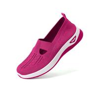 Women Orthopedic Walking Shoes Lightweight Closed Toe Summer Sneaker Casual Soft Sole Breathable Shoes Slip On Arch Support Trainers Mesh Up Athletic Shoes(AAA-14, 5.5 UK)