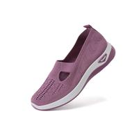 Women Orthopedic Walking Shoes Lightweight Closed Toe Summer Sneaker Casual Soft Sole Breathable Shoes Slip On Arch Support Trainers Mesh Up Athletic Shoes(AAA-08, 3.5 UK)
