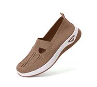 Women Orthopedic Walking Shoes Lightweight Closed Toe Summer Sneaker Casual Soft Sole Breathable Shoes Slip On Arch Support Trainers Mesh Up Athletic Shoes(AAA-12, 7.5 UK)