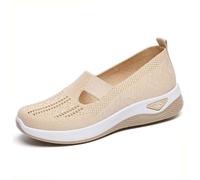 Women Orthopedic Walking Shoes Lightweight Closed Toe Summer Sneaker Casual Soft Sole Breathable Shoes Slip On Arch Support Trainers Mesh Up Athletic Shoes(AA-07, 4 UK)