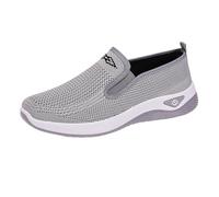 Women Orthopedic Walking Shoes Mesh Comfortable Shoes Breathable Lightweight Anti-Slip Sneakers Comfort Casual Sneaker Ladies Wide Fitting Flat Trainers (Grey, 5.5)