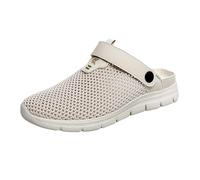 Women Orthopedic Walking Shoes Shoes Footwear Backless Walking Sneaker Lightweight Platform Air Cushion Bathing Sandals Comfortable Beach Arch Support Slip-On Diabetic Slides Swollen Feet Mule Beige