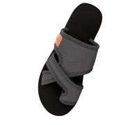 Women Outdoor Slippers Toe Loop Sandals Mesh Open Toe Comfort Flip Flops Non-Slip Backless Flats Beach Slide Summer Casual Quick-Dry Pool Sandals Breathable Travel Resort Shoes (Dark Gray, 7)