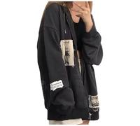 Women Oversized Zip Up Hoodies Rhinestone Y2k Aesthetic Skeleton Sweatshirts Grunge Gothic Jacket Streetwear Jumpers for Women uk