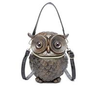 Women Owl Shaped Purse Crossbody Shoulder Bag Handbags Funny Novelty Gothic Unique PVC Messenger Bags 3D Animal Shaped Purse, Gold