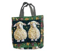 Women Oxford Elegant Large Capacity Shoulder Bag with Lamb Graphic | Personalized Tote Bag for Travel Shopping Work Daily Use Canvas Lining Useful Carry Space