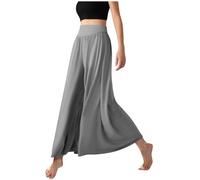 Women Palazzo Wide Leg Flare Pants Sale Clearance Prime Trouser Plus Size Elegant Ladies New Long Hippy Gypsy Maxi Elastic Loose Waist Jersey UK Skirt Wide Leg Trousers Lightweight High Waisted Pants