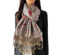 Women Pashmina Scarf Shawl Wrap - Large Long Paisley Floral Rainbow Ladies Scarves, Wearable Blanket Scarf, Womens Winter Scarfs, Indian Shawl Wedding Evening Stole (All over Paisley: Teal)