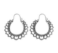 Women Patrck Day Earring Valentine's Day Present Bohemian Earrings Openwork Vintage Ladies Flower Round Basket Metal Earrings Glitz Earrings