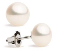 Women Pearl Earrings Freshwater Cultured Pearls Secret & You | Button High, Near Round Pearls | 925 Sterling Silver mounts | Available in five sizes from 6-6.5 mm to 10-10.5 mm