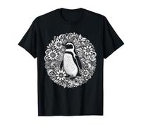 Women Penguin in Floral Botanicals for a Penguin Lover T-Shirt