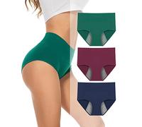 Women Period Pants High waisted Heavy Flow Postpartum Underwear Leakproof Menstrual Knickers Extra Protection Pack of 3(Size M,UK Size 12)