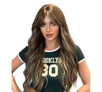 Women Pickled Side Split Long Curled Hair Wig Natural Women's Full Headset Party