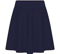 Women Plain and Printed Soft Stretch Ladies Elasticated Checked Waistband Knee Length Full FLA Swing Skater Midi Half Jersey Skirt UK Small and Large Sizes