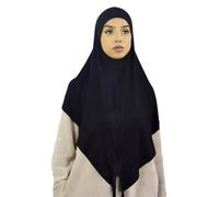 Women Plain Muslim Hijab With Zipper Top Pull On Islam Scarf Headscarf Ramadan Pray Hat Prayer Hijabs Black