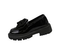 Women Platform Chunky Loafers Height Increasing Lug Sole Middle Heels Loafers Patent Leather Shoes British Style Round Toe Closed Toe Slip On Shoes Office Work Footwear for Spring Autumn 3.5-7.5
