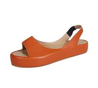 Women Platform Sandals UK Sale Clearance Sling-Back Sandal with Elastic Ankle Strap Wide Fit Flat Shoes Ladies Thick Insole Slippers Walking Footwear Soft Footbed Open Toe Summer Shoe UK Size 3-7.5