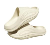 Women Platform Slides Chunky Sole Open Toe Wide Fit Non Slip Plain Slippers Unisex Adult Womens Mens Indoor Bedroom House Shoes Summer Casual Lightweight Comfortable Footwear (White, 38)