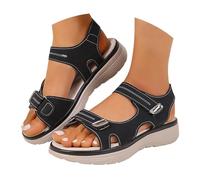 Women Platform Wedge Sandals Casual Arch Support Wedge Shoes Plus Size Casual Sandles Women's Summer Sports Style One Line Comfortable Peep Toe Ladies Sandal Size 6.5