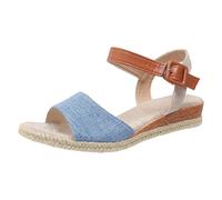 Women Platform Wedges Shoes White Sandals Size 6 Women's One Strap Slope Heel Fish Mouth Buckle Outer Wear Beach Thick Bottom Open Toe Sandals for Black Woman Sandal (Light Blue,7.5)