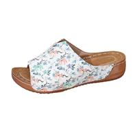 Women Platform Wedges Womens Sandals Size 6 Women's Slippers Painted Print Large Size Sandals 's Heel Fish Mouth Casual Slippers Sliders Womens 7 Designer Slider (Blue,7.5)