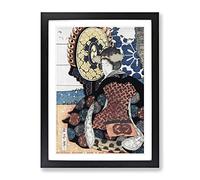 Women Playing A Drum By Yashima Gakutei Asian Japanese Framed Print | A4 Black Framed Wall Art | Ready to Hang | Asian Music Picture | Living Room Bedroom Lounge Office