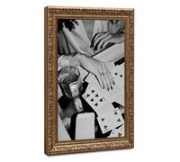 Women Playing Cards; Black And White Retro Feminist Bar Cart Decorations. Canvas Poster Wall Art Decor Print Picture Paintings for Living Room Bedroom Decoration 20" L X 30" W