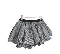 Women Pleated Bubble Mini Skirt Summer Ruffle Hem Elastic Waist Puffy Short Tee Girls Cute A Line Balloon for Casual Daily(Multi,XXL)
