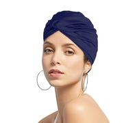Women Pleated Fabric Swim Hat Soft Elastic Nylon Bathing Cap Shower Cap Adjustable Swimming Cap Turban Ladies Ear Protection Swim Cap Hat for Beach Surfing Springs Beauty Yoga