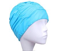 Women Pleated Swimming Cap Ladies Swimming Hat Long Hair Swim Cap Super Elastic Bathing Caps Comfortable Turban Hat Beach Surfing Ears Protection Caps for Long Hair Short Hair Curly Hair