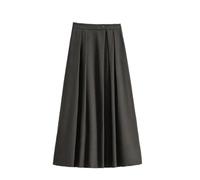 Women Plus Size Early Fall Large Size Suit Casual Loose A- Line Midi Skirt Gray XXL