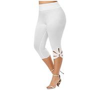 Women Plus Size Leggings Lace Trim High Waist Daily Yoga Pants Stretch Cropped Legging 2021 Fashion Ladies Gym Tights S-5XL KaloryWee