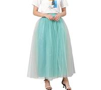 Women Plus Size Mesh Skirt Pleated Skirt Mesh H One Size
