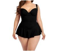 Women Plus Size Tankini Sets Push Up Swimsuits with Shorts Swimwear Solid Color 2 Pieces Bathing Suits Top Padded High Waisted Beachwear Swimming Costume UK Clearance