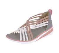 Women Plus Size Wedge Breathable Adult Sports Woven Fish Mouth Shoes Roman Sandals, pink, 5 UK