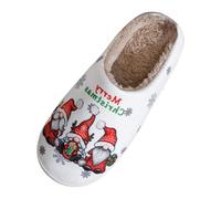 Women Plush Soft Slippers, House Slippers Extra Wide for Swollen Feet Ladies Warm Comfortable Slip On Home Shoes Indoor Outdoor Slipper Non (White,7.5)