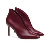 Women Pointed Toe High Heel Ankle Boots Stylish Chic Slip on Evening Dress Booties Sexy Comfy Mid Heel Formal Boots for Wedding Party & Office,Wine red,2.5 UK