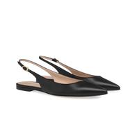 Women Pointed Toe Slingbacks Flat Shoes Comfortable Casual Daily Mules Simple Buckle Strap Slip on Sandals Classic Low Heel Dress Shoes for Summer Wedding Party,Black,7 UK