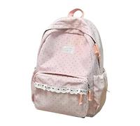 Women Polka Dot Lace Backpack Large Capacity Cute Backpack Aesthetic School Rucksack Daypack for Teenage Girls College College Casual Lightweight Zipper Travel Shoulder Bag Kawaii Laptop Daypack(C)
