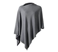 Women Ponchos Sweater Versatile Lightweight Solid Knitted Shawl Wrap Scarf Cape Accessories for Womens, Greystone, One Size