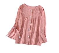 Women Post Surgery Tearaway Care Top Long Sleeve Fracture Recovery Gowns Bedridden Disability Clothing (Color : Red, Size : M)