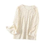 Women Post Surgery Tearaway Care Top Long Sleeve Fracture Recovery Gowns Bedridden Disability Clothing (Color : Beige, Size : XL)