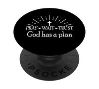 Women Pray Wait Trust Soft Tees Cute Graphic PopSockets Adhesive PopGrip