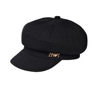 Women Premium Cotton Beret Newsboy Hat Octagonal Cap Trendy Blend Retro for Autumn Winter(UK, Alpha, One Size, M, Black)